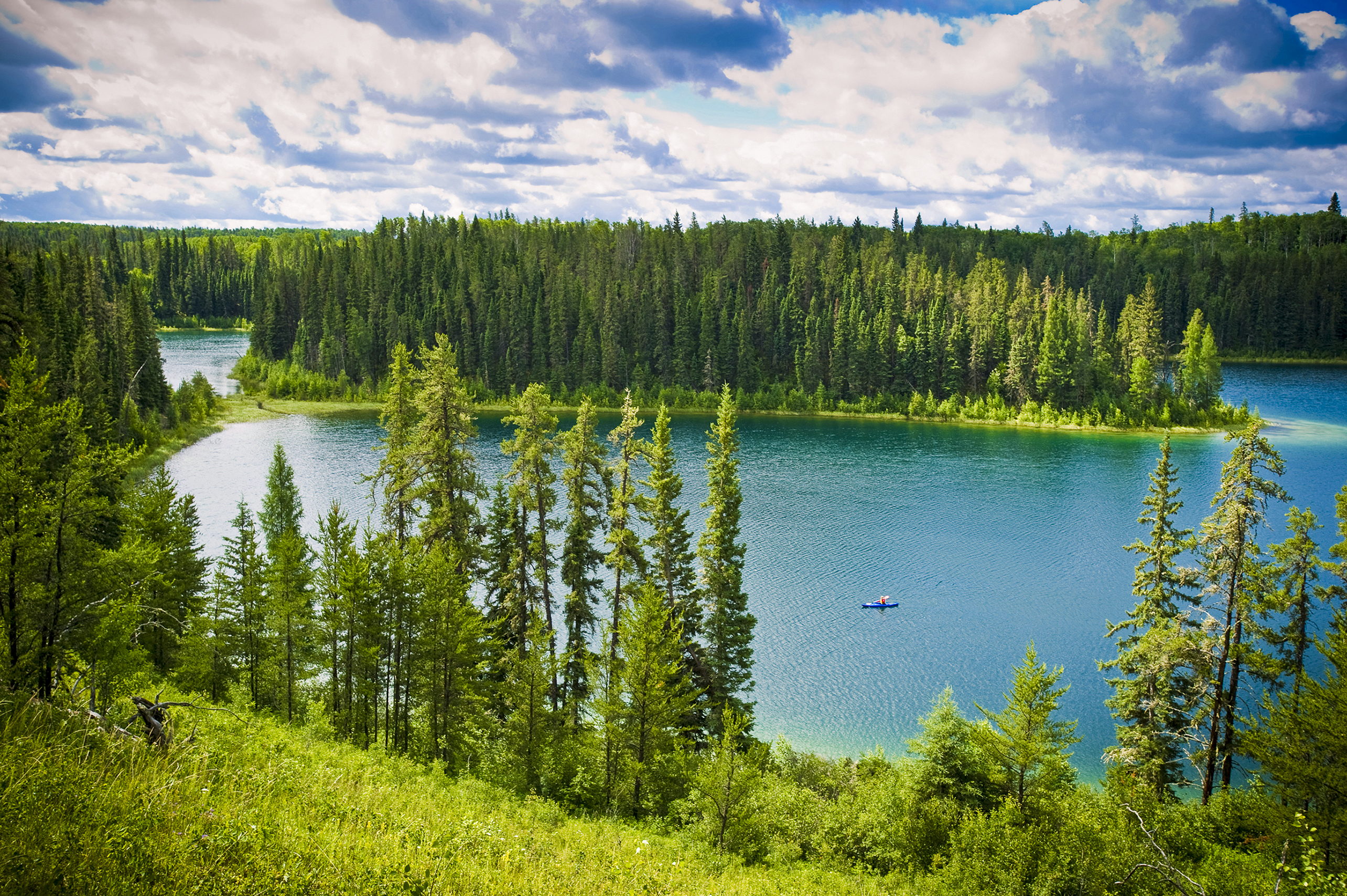 Bewundernswerte Luftaufnahme des Narrow Hills Provincial Parks in Saskatchewan in Kanada