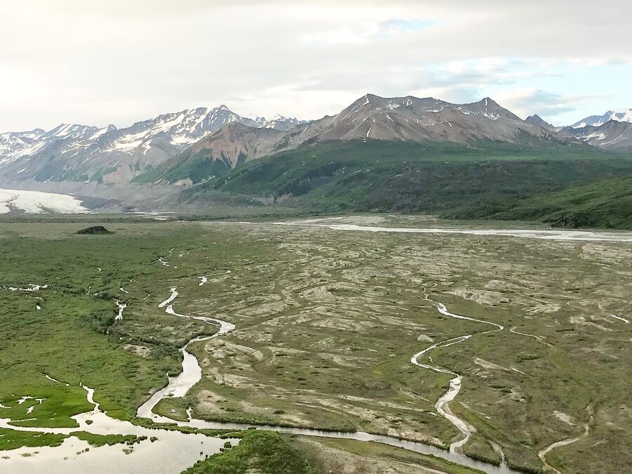 Der Ausblick Ã¼ber die Tangle Lakes in Alaska