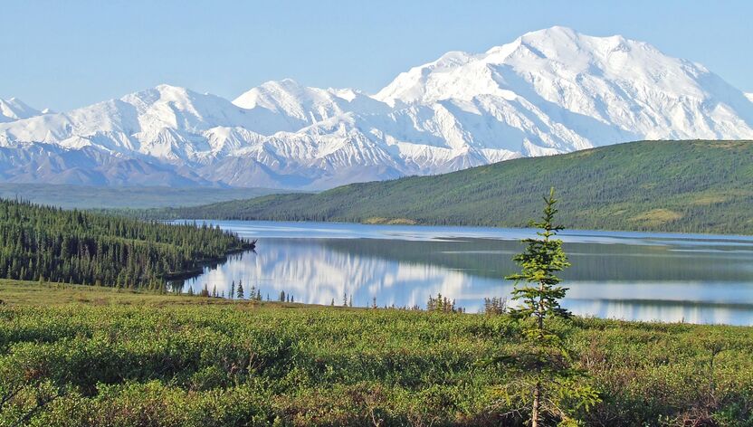 Blick auf den Mount Denali in Alaska