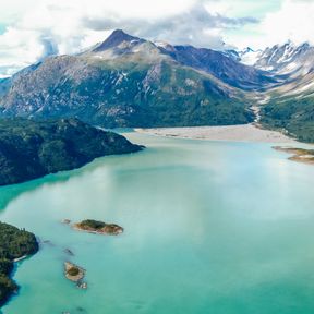 Luftaufnahme des Glacier Bay National Parks, Alaska