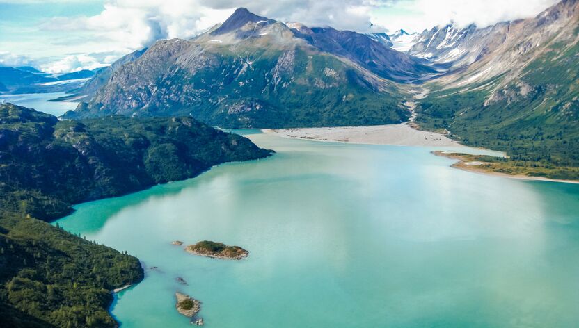 Luftaufnahme des Glacier Bay National Parks, Alaska