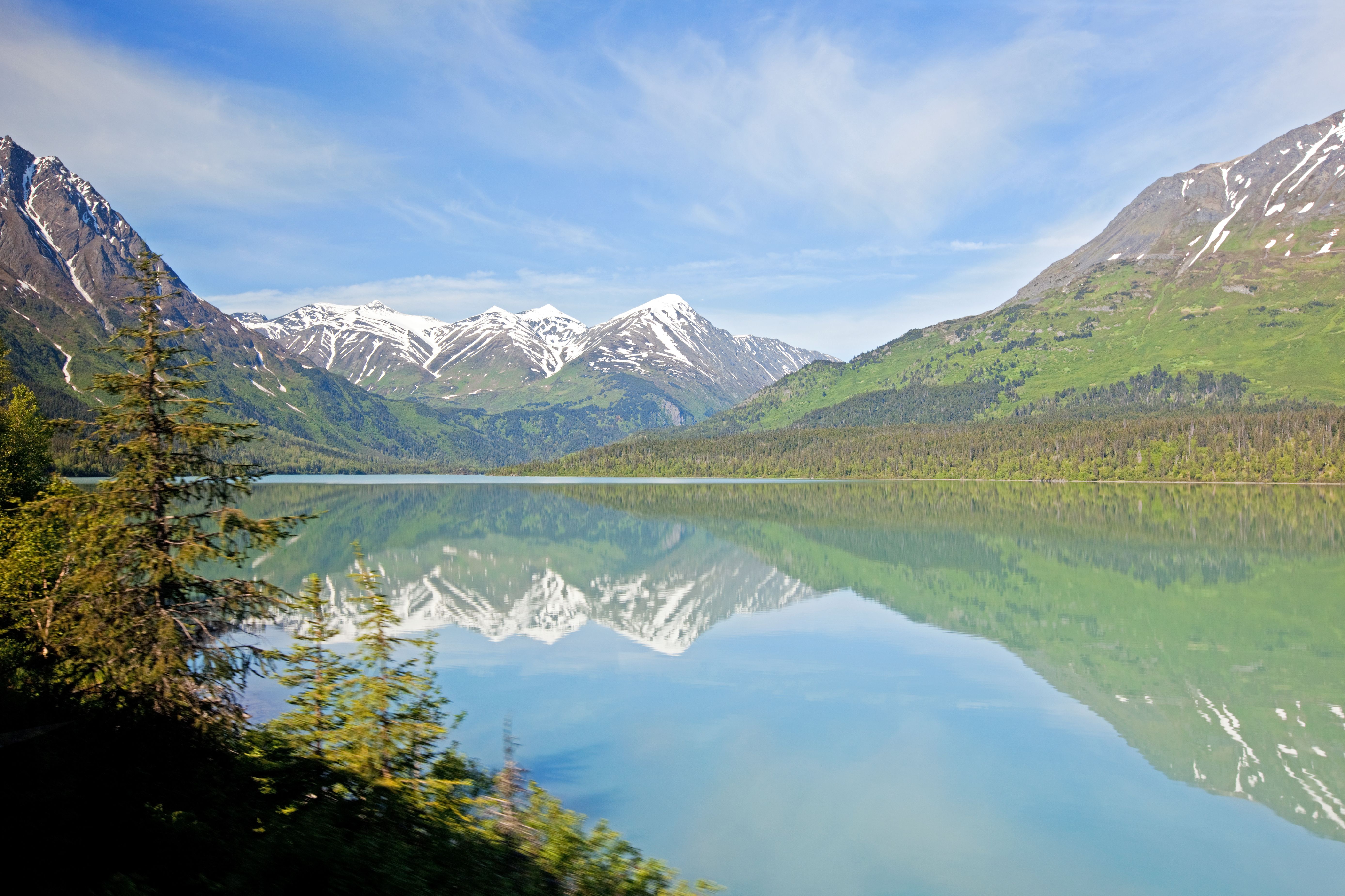 Ausblick aus dem Wilderness Express von Anchorage nach Seward