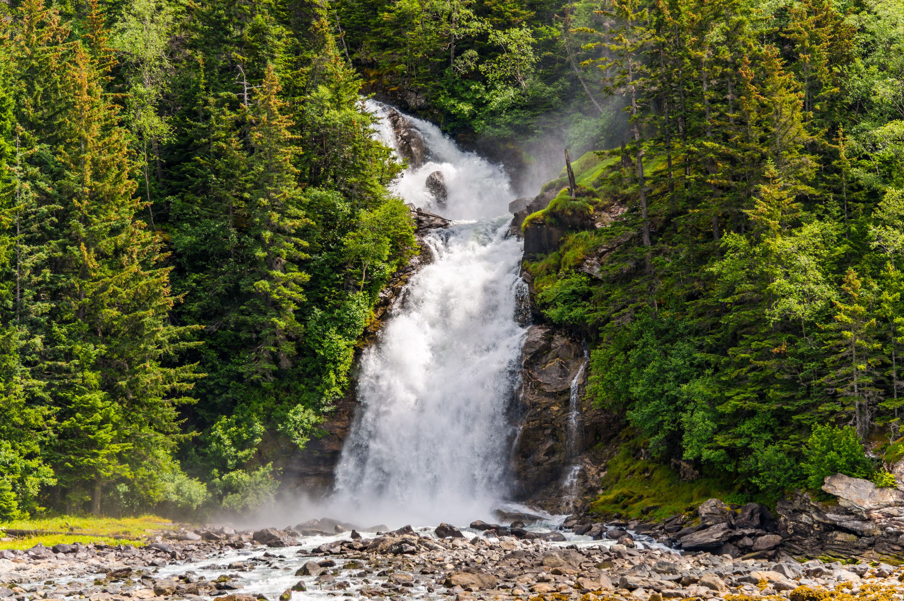 Chilkoot Waterfall in Skagway in Alaska
