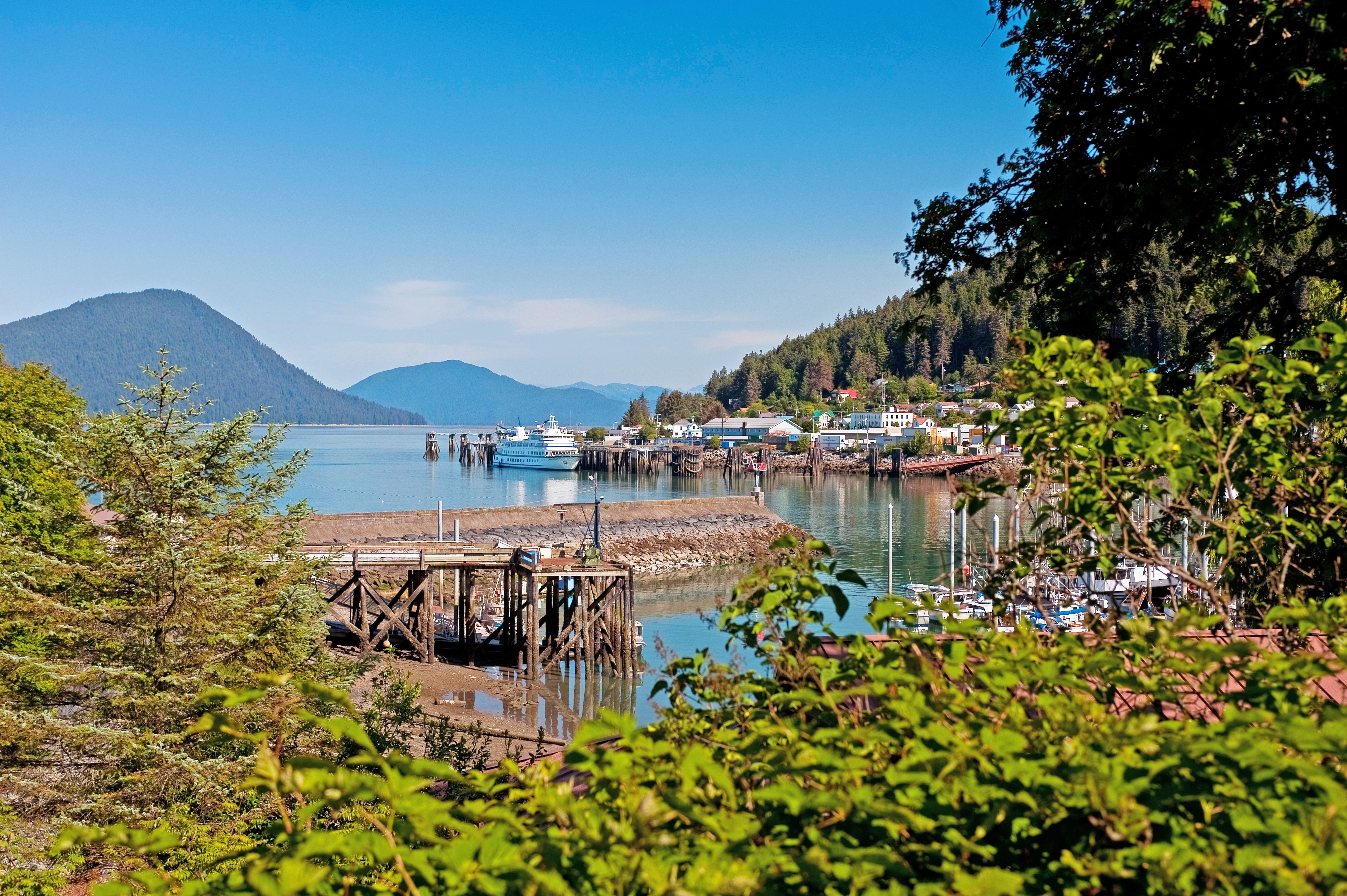 Blick auf den Hafen von Wrangell