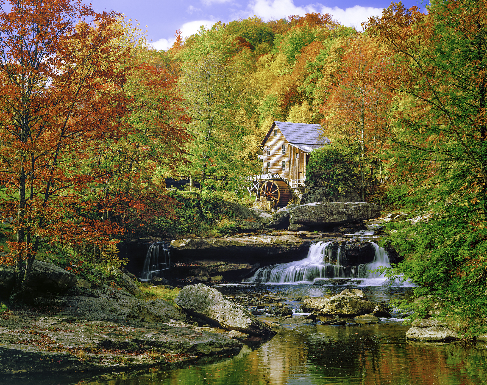 Magischer Ort Glade Creek Grist Mill in West Virginia