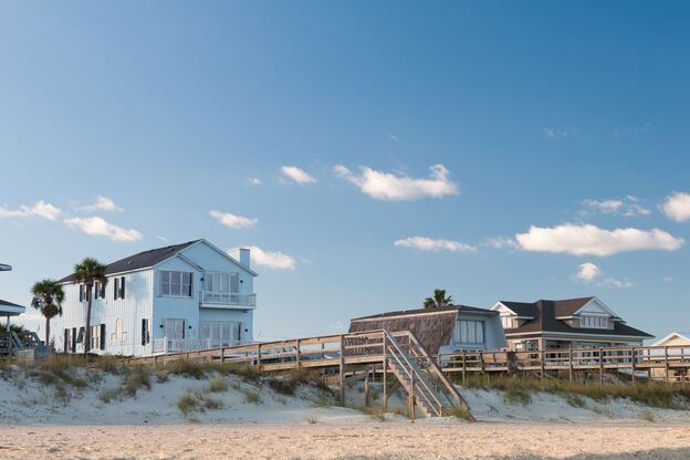 Imposante Häuser direkt am Strand von Amelia Island in Florida