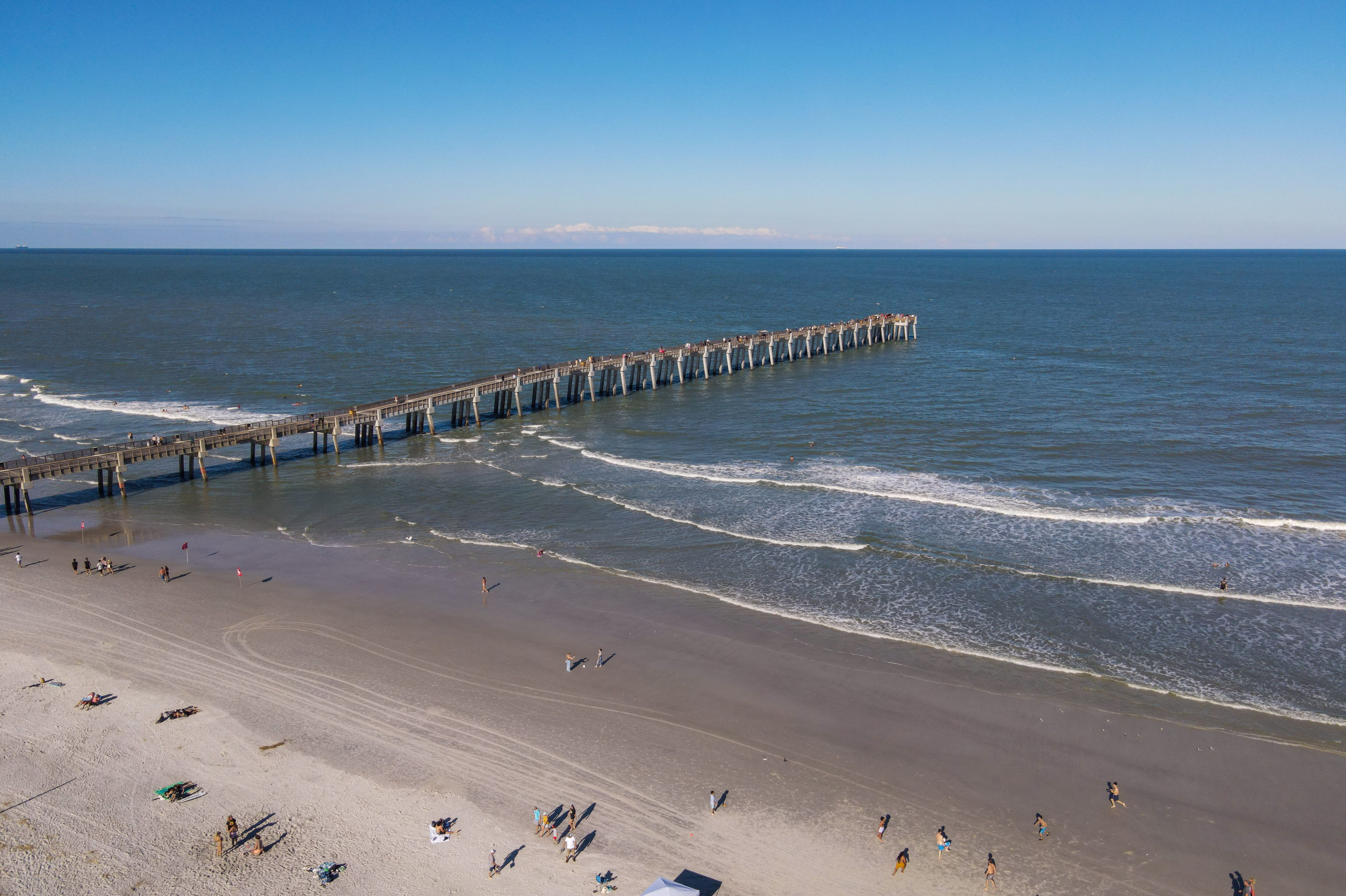 Luftbild auf den Jacksonville Beach