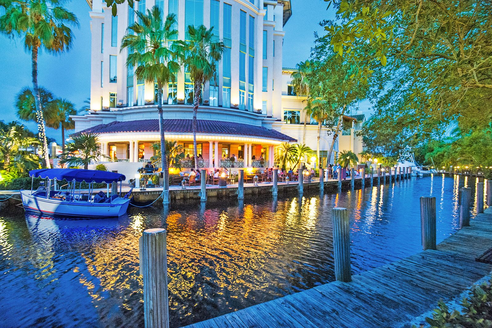 Fort Lauderdale Wasserstrassen bei Nacht, Florida