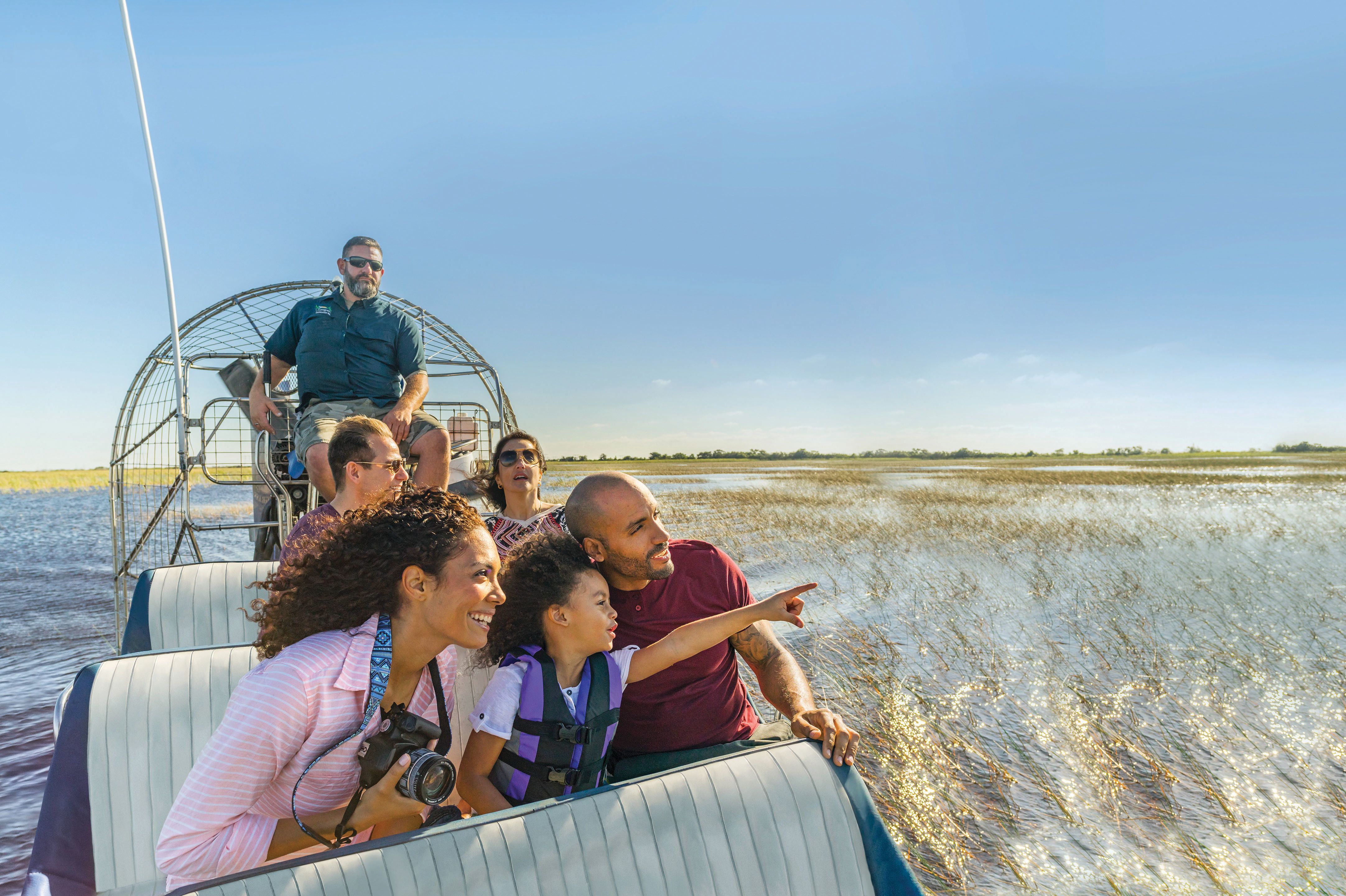 Familienausflug duch die Everglades mit einem Sumpfboot