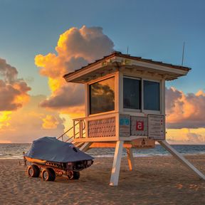 Eine Wasserrettungsstation am Strand von Fort Lauderdale