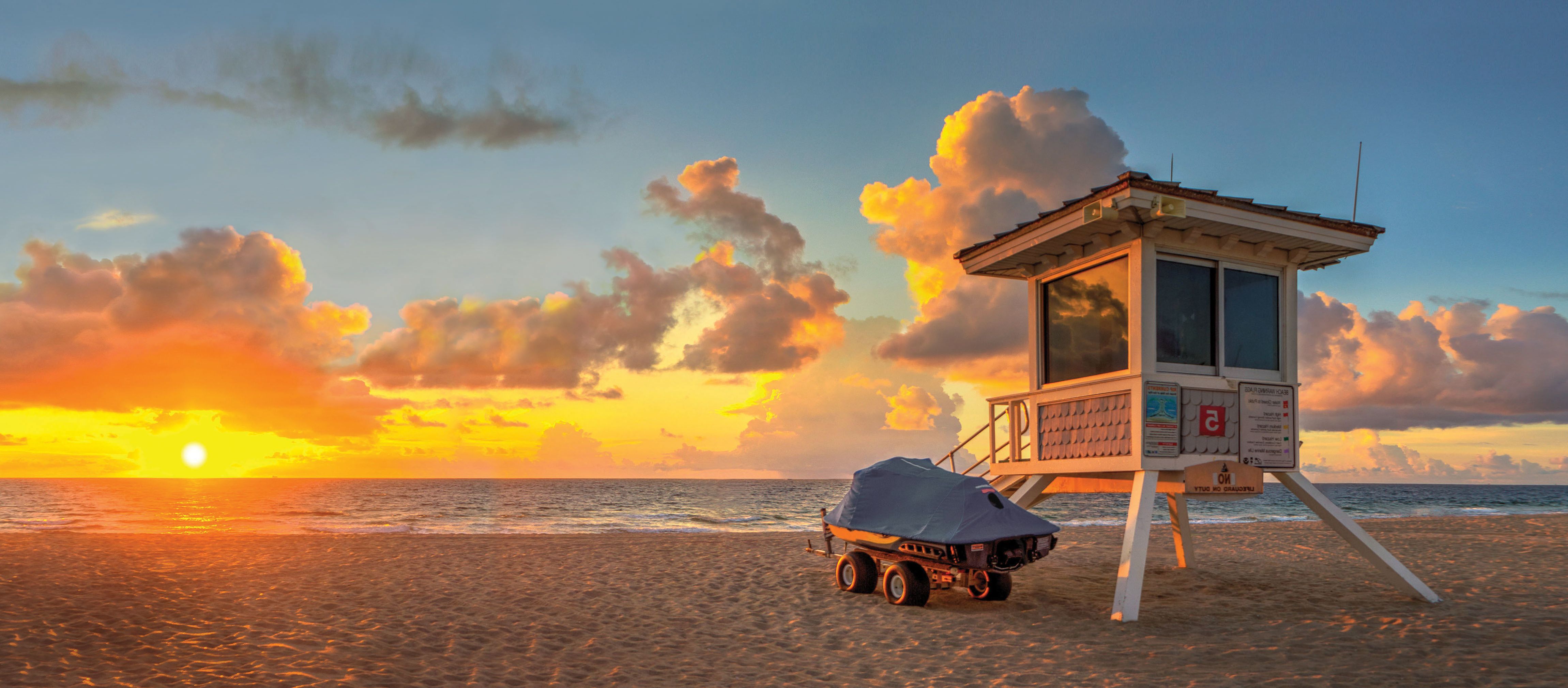 Eine Wasserrettungsstation am Strand von Fort Lauderdale