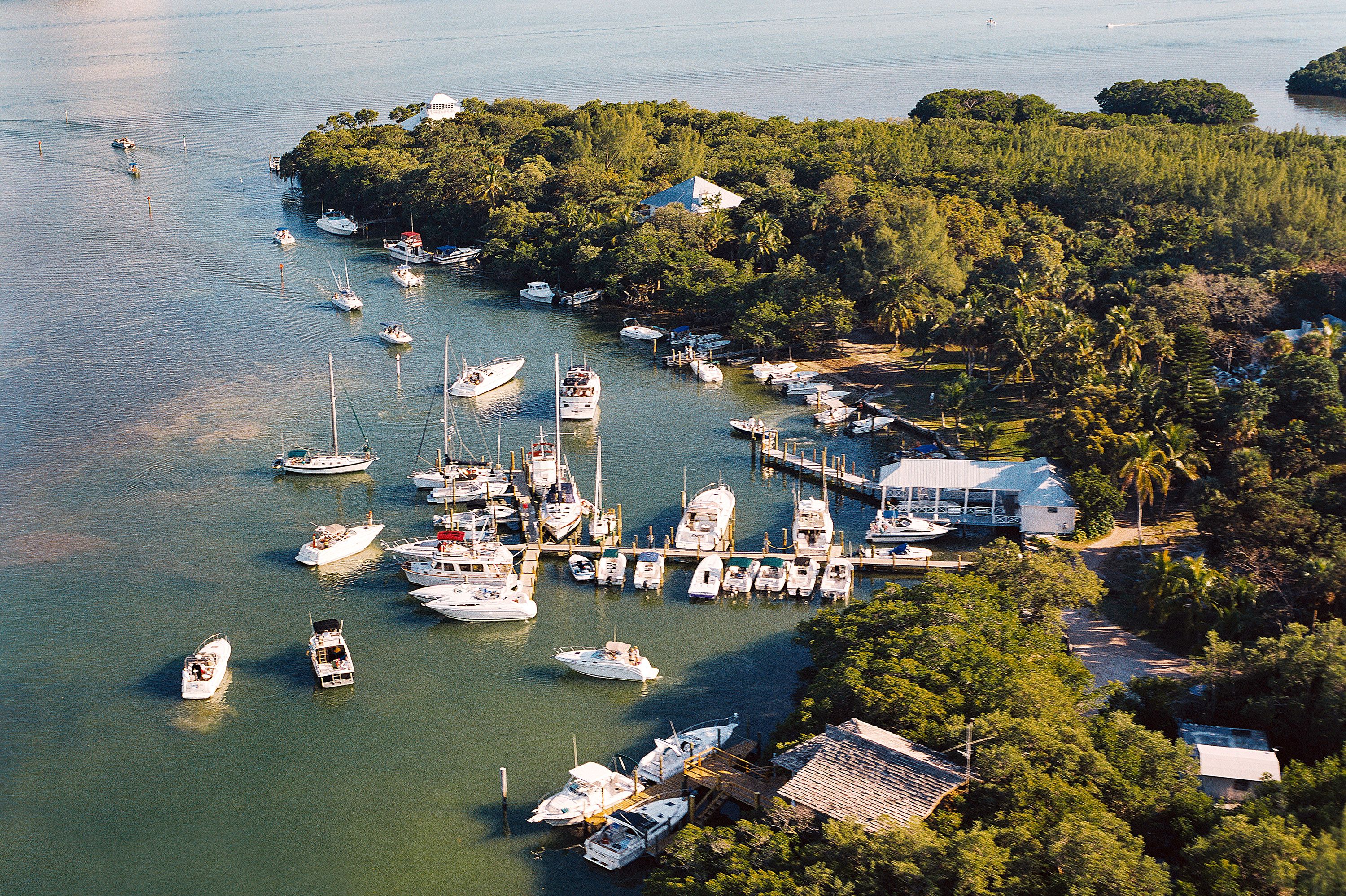 Blick auf den Hafen von Cabbage Key bei Fort Myers in Florida