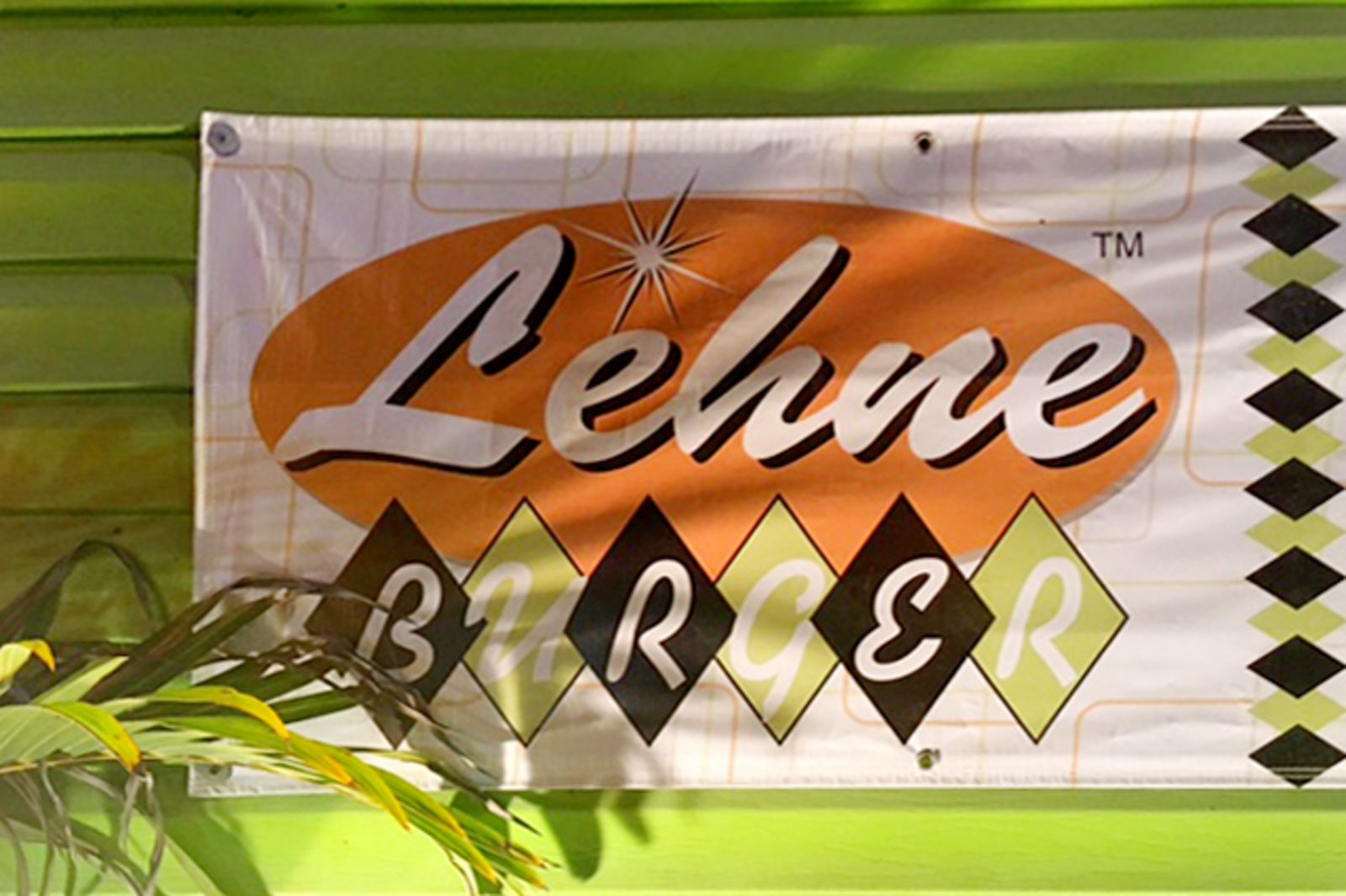 Lehne Burger Reklame am Fort Myers Beach, Florida