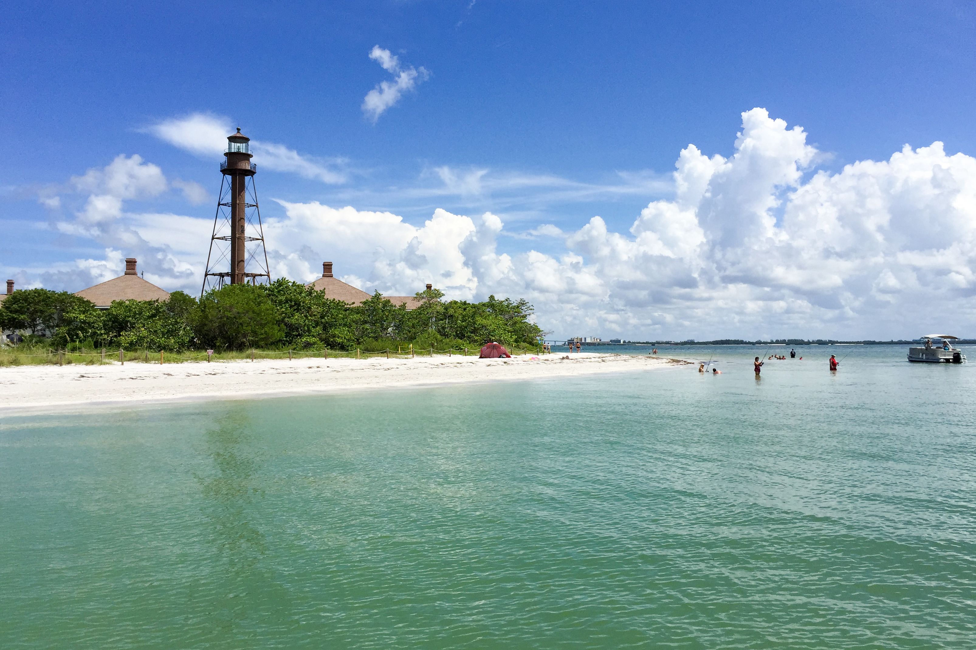 Das Sanibel Island Light am Strand von Sanibel Island