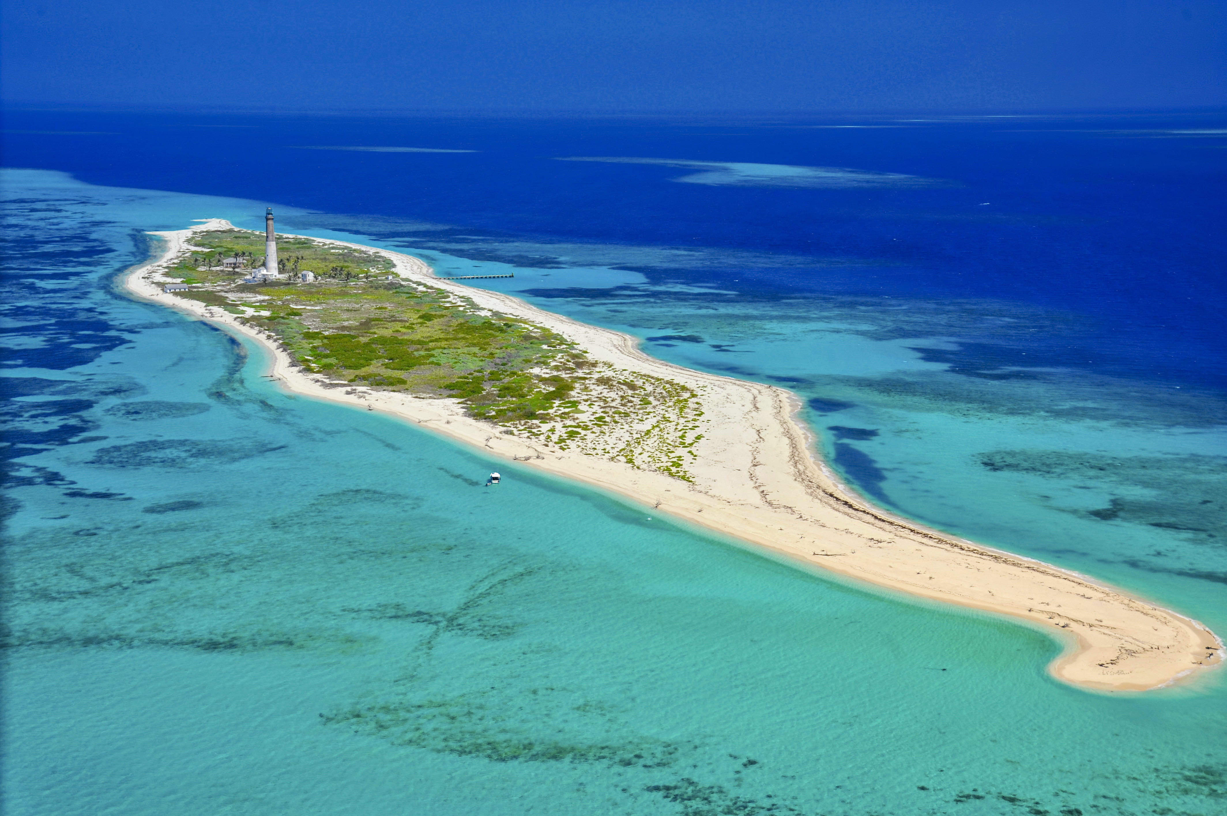 Blick auf Loggerhead Key und Loggerhead Lighthouse, Florida Keys, Florida