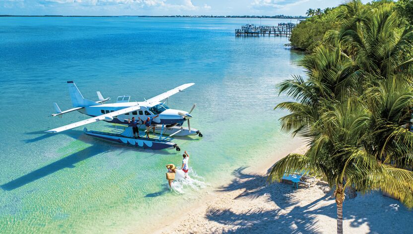 Wasserflugzeug am Strand auf Key Largo Wasserflugzeug am Strand auf Key Largo
