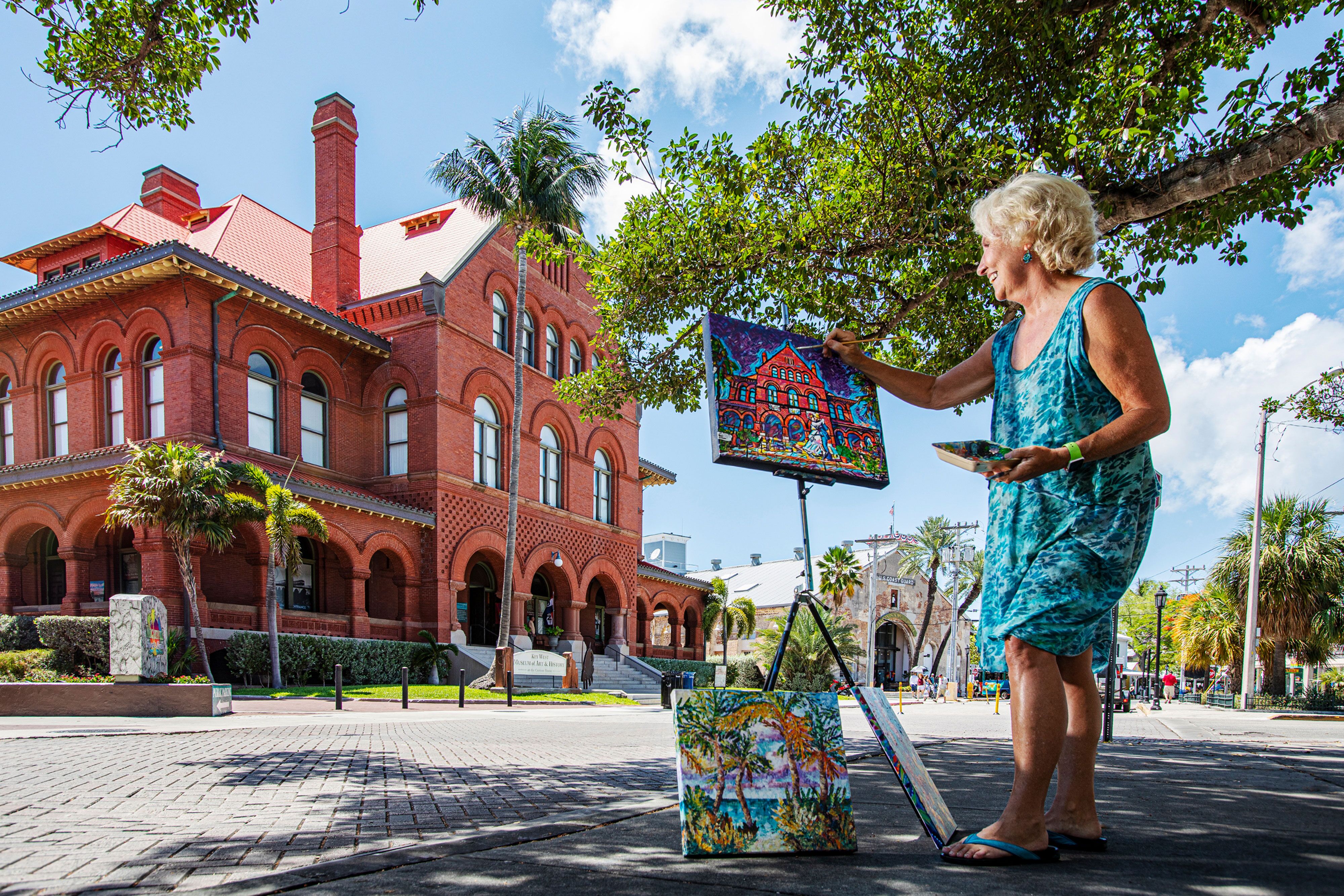 Straßenkünstlerin auf Key West