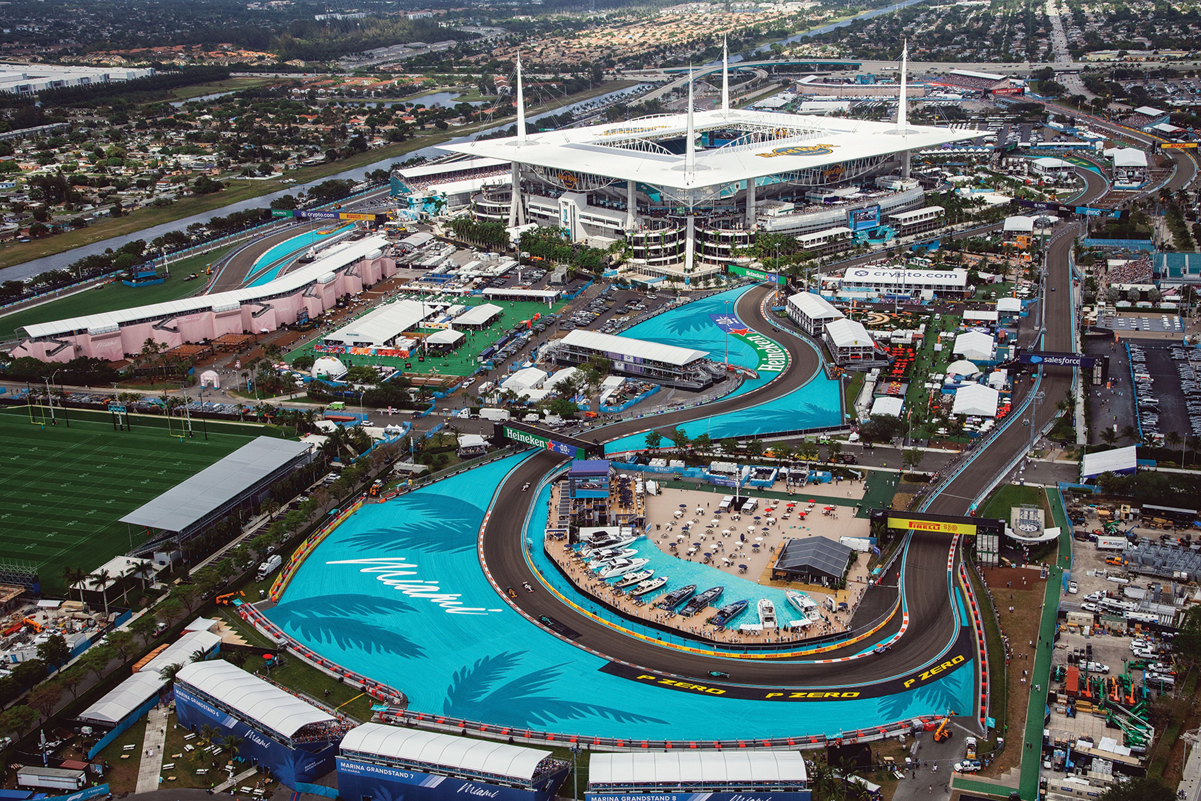 Vogelperspektive Formel 1 Grand Prix in Miami