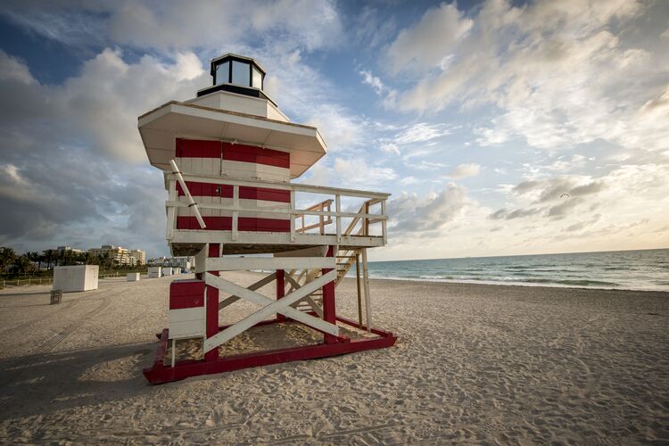 Ein Lifeguard Tower am South Beach in Miami Beach