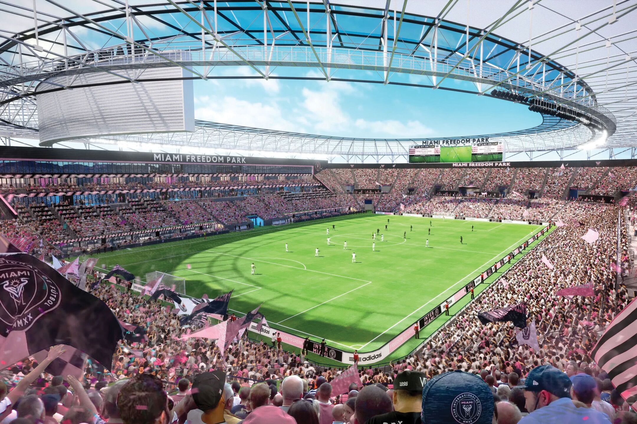 Fußball im Nu Stadium im Miami Freedom Park