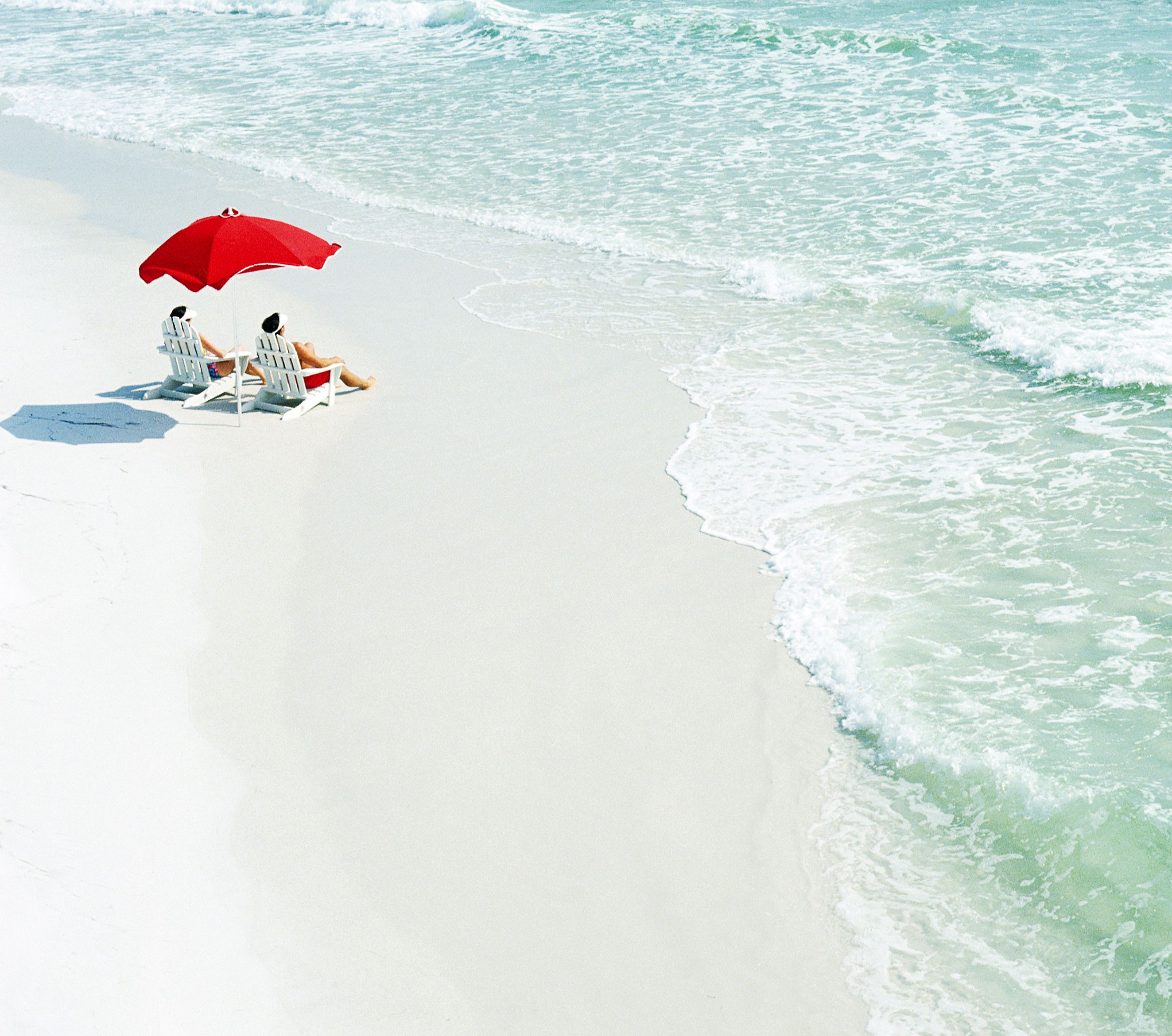 Sonnenliegen am Strand von Florida