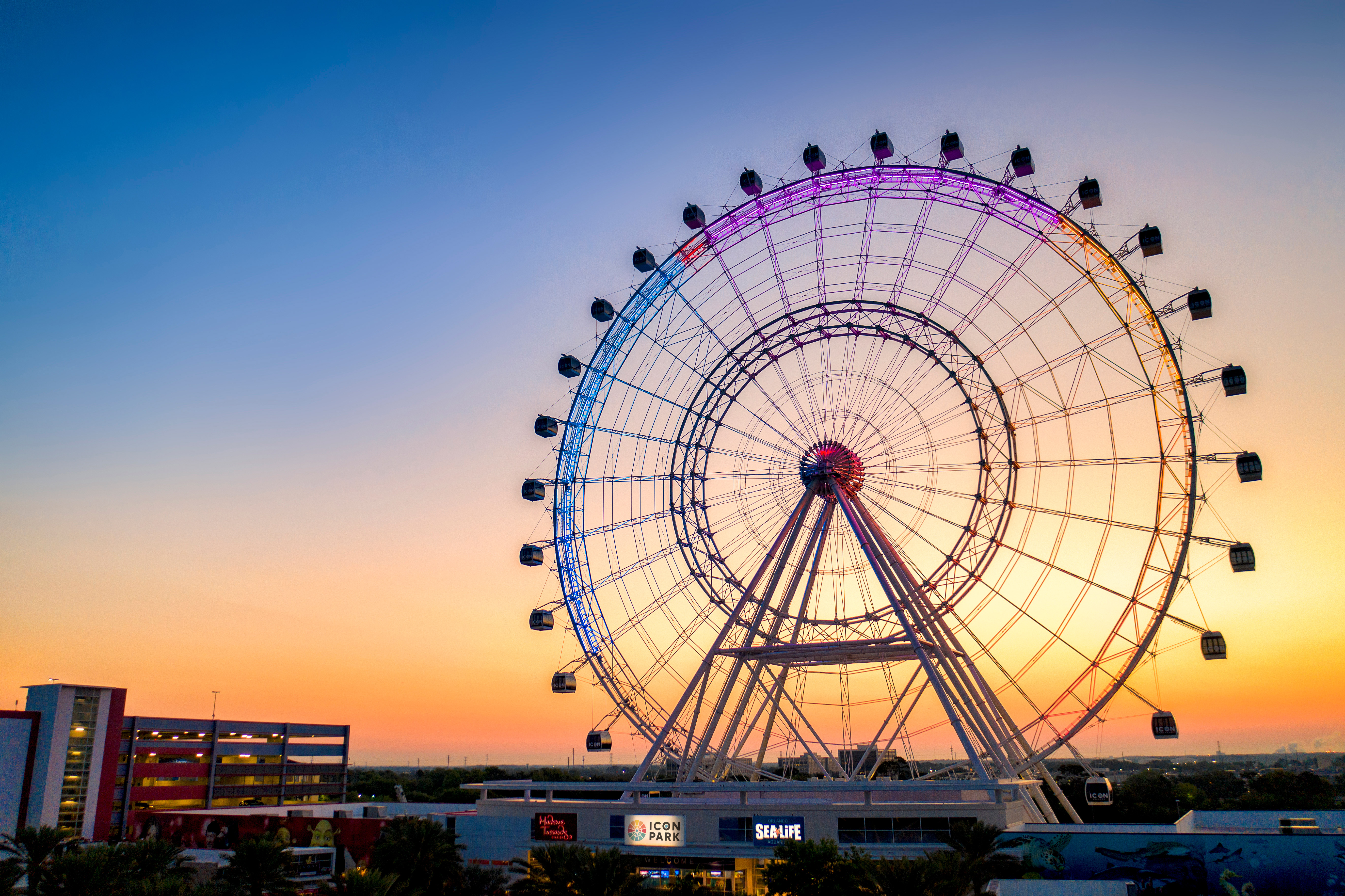 Blick aufs The Wheel Riesenrad in Orlando