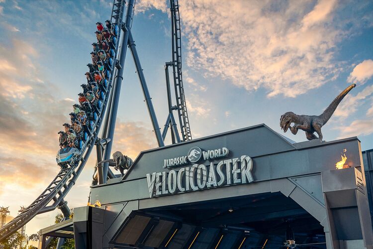 Jurassic World Rollercoaster im Islands of Adventure Park der Universal Studios Florida