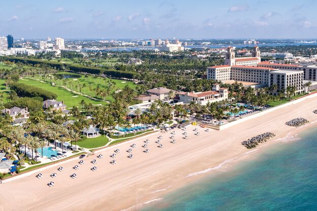 Blick auf die Strandpromenade in Palm Beach Blick auf die Strandpromenade in Palm Beach