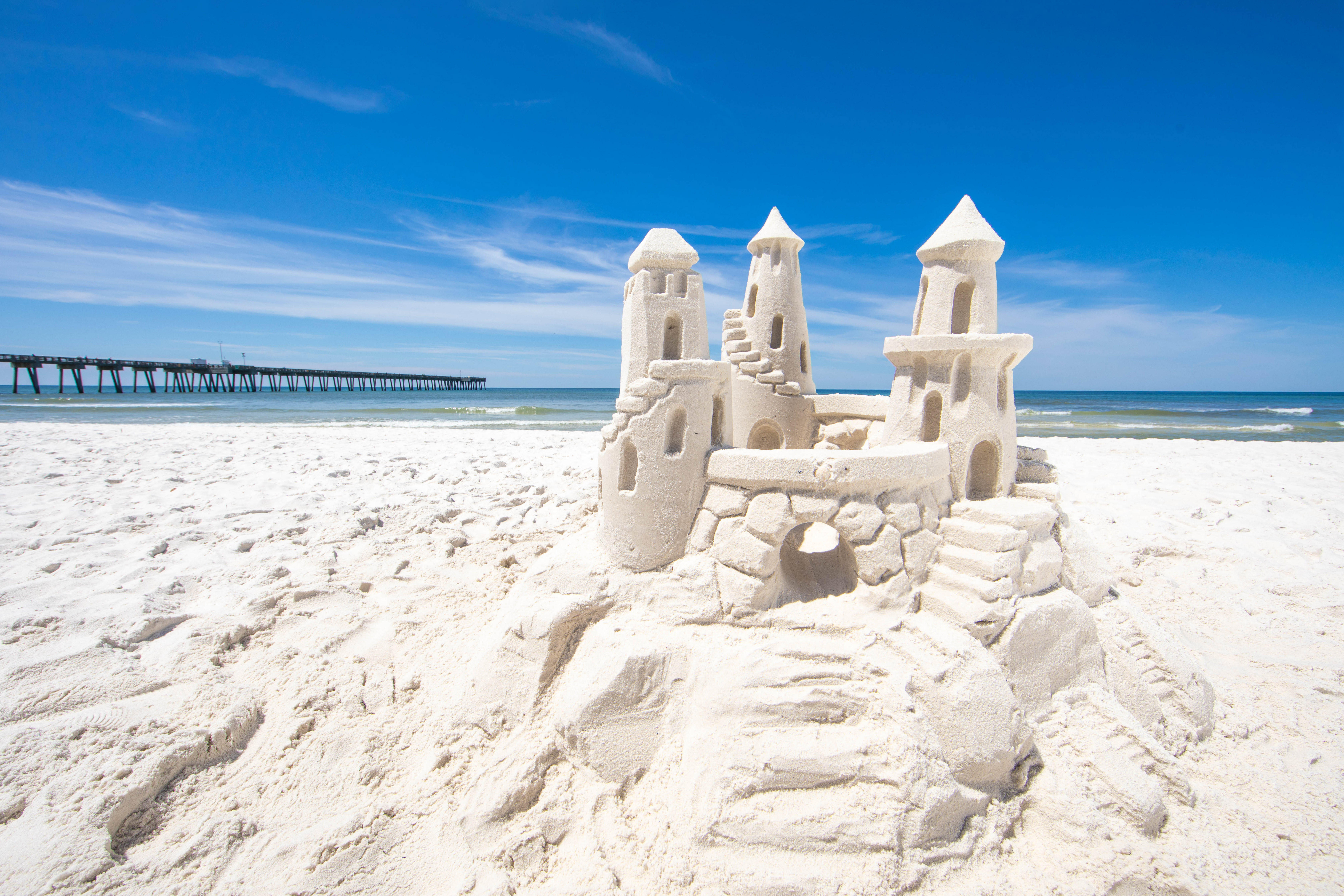 Märchenhafte Sandburg am Strand von Panama City Beach