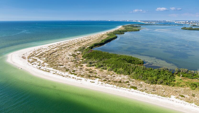 Blick auf die Insel Shell Key in Florida