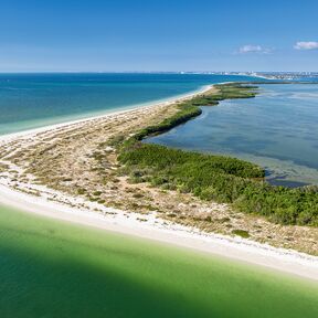 Blick auf die Insel Shell Key in Florida