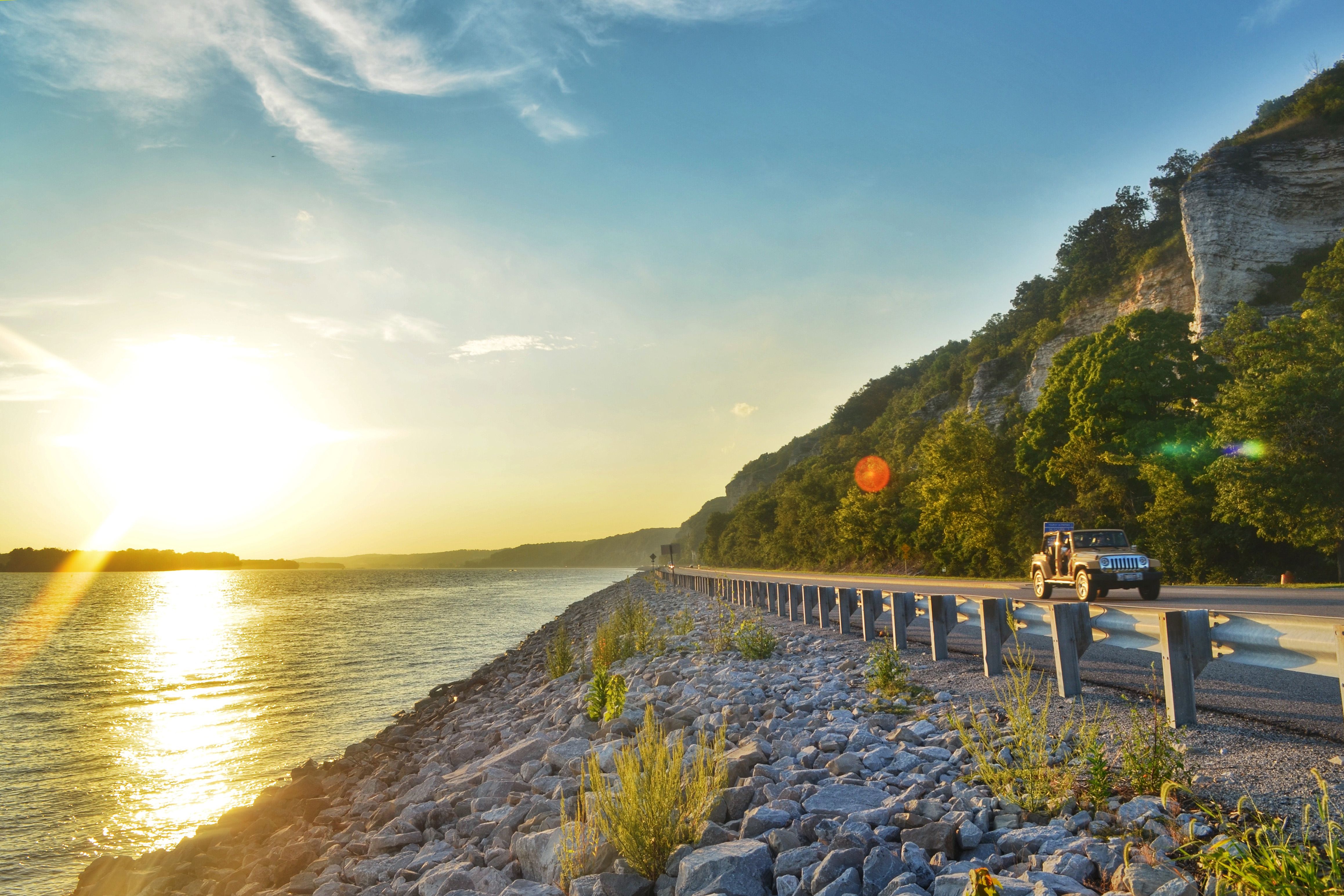 Sonnenuntergang in Great Rivers Country, Illinois