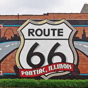 Route-66-Wandbild in Pontiac
