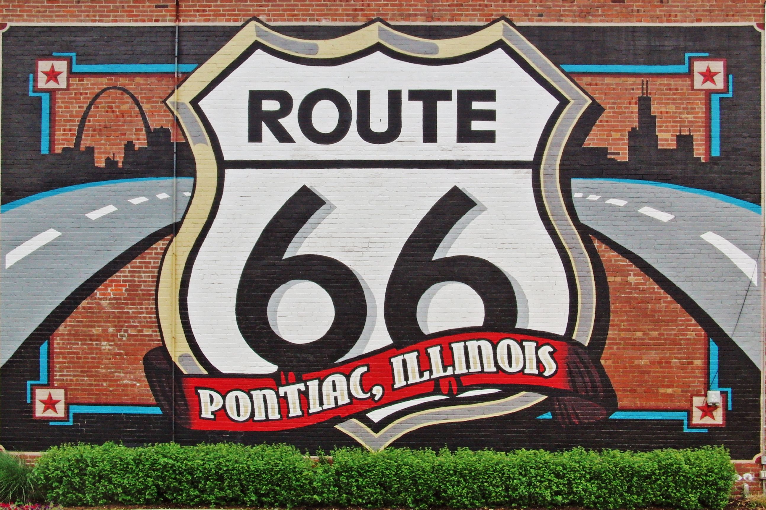 Route-66-Wandbild in Pontiac