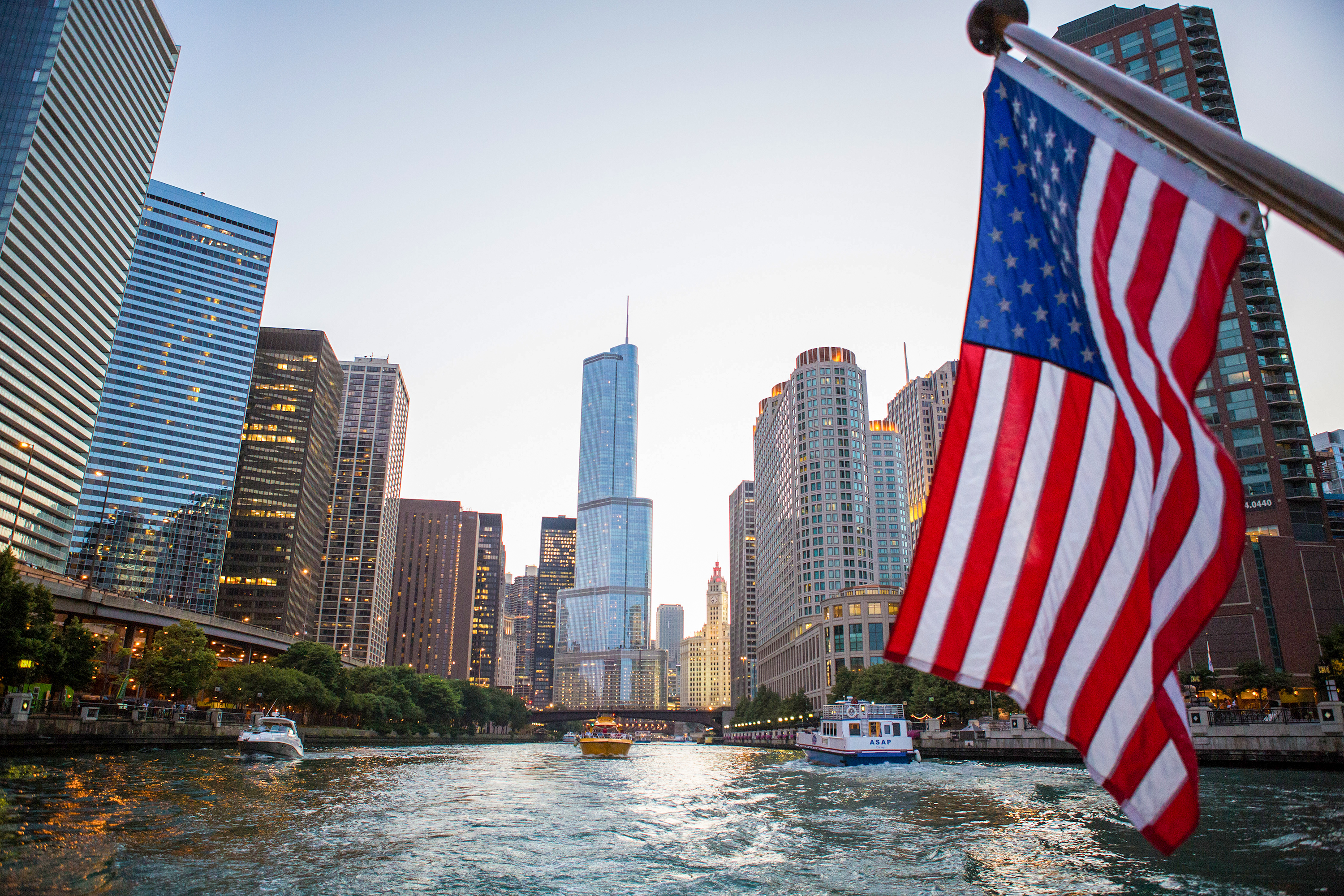 Stadtblick vom Chicago River