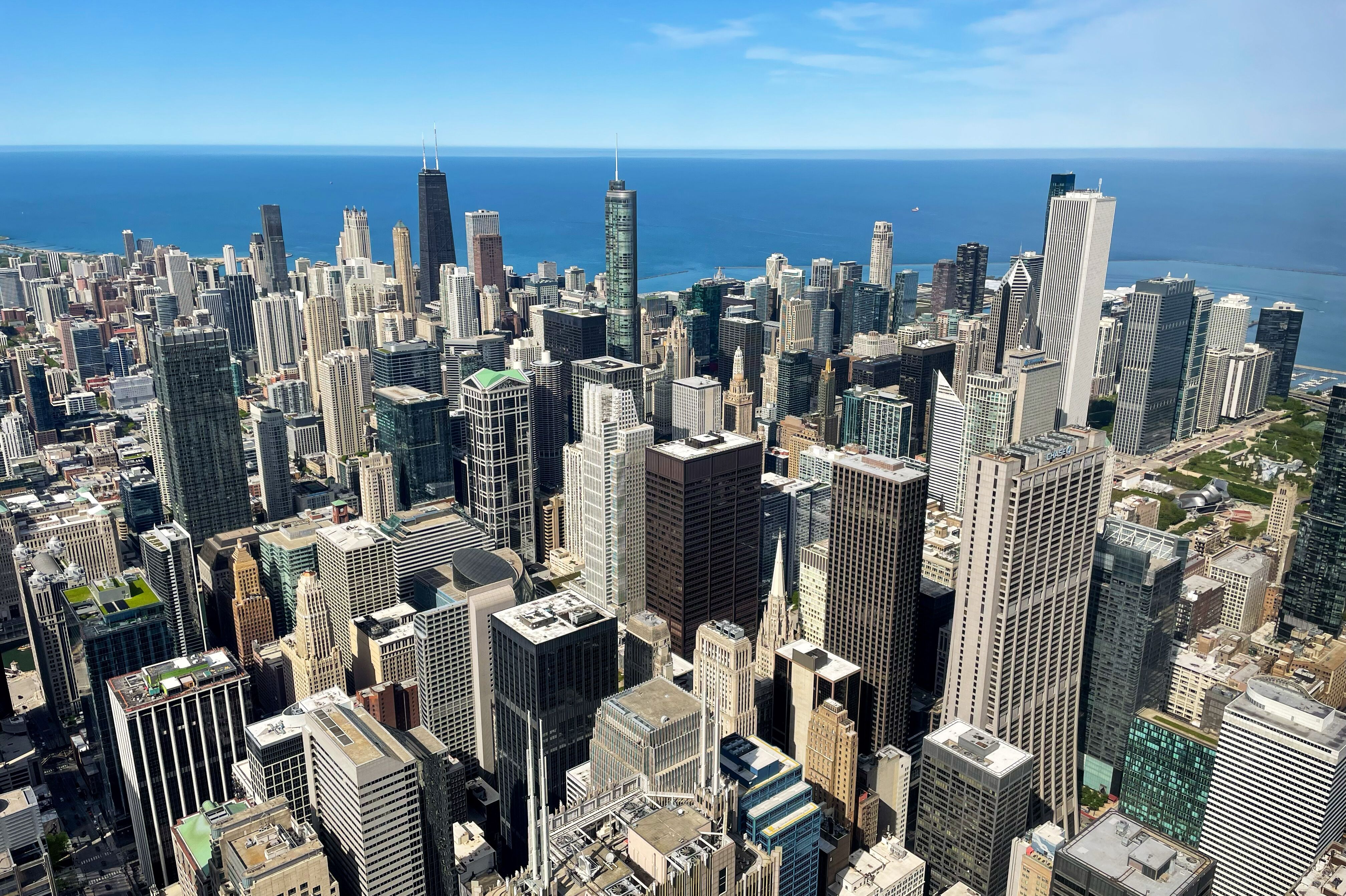 Blick auf Chicago und den Lake Michigan