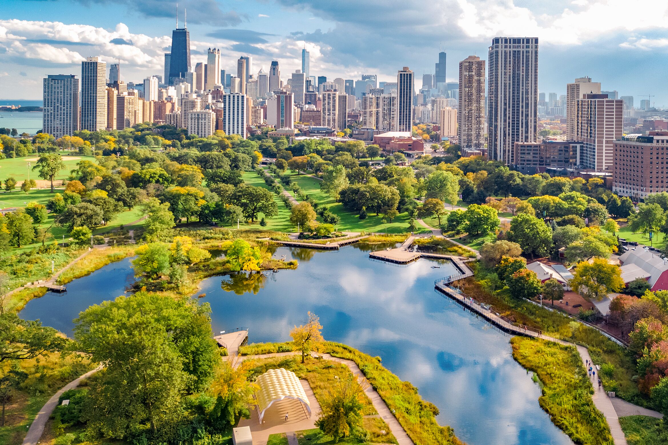 Beeindruckende Drohnenaufnahme der Skyline von Chicago