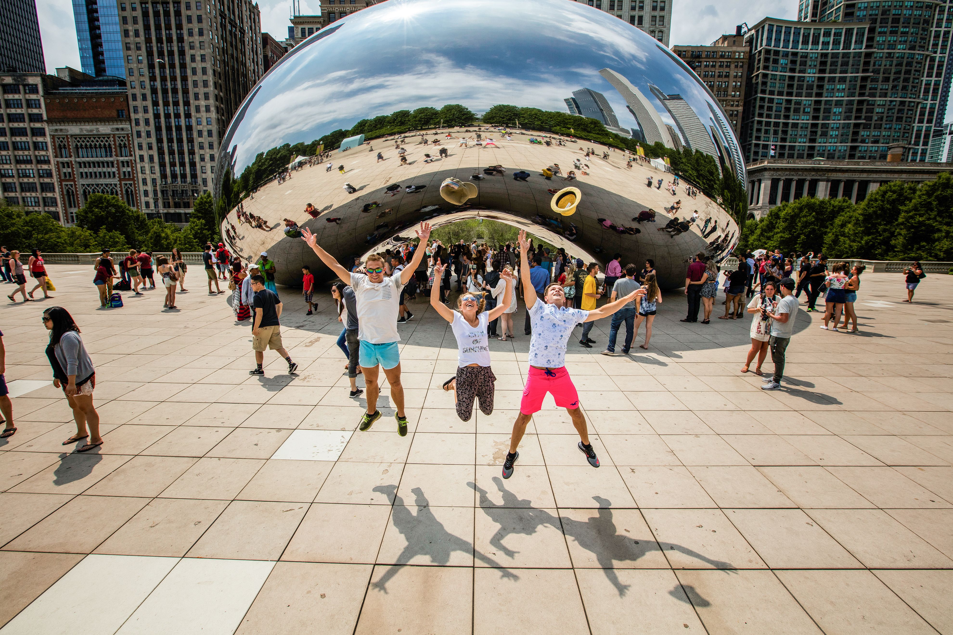 Das Cloud Gate im Millenium Park in Chicago, Illinois