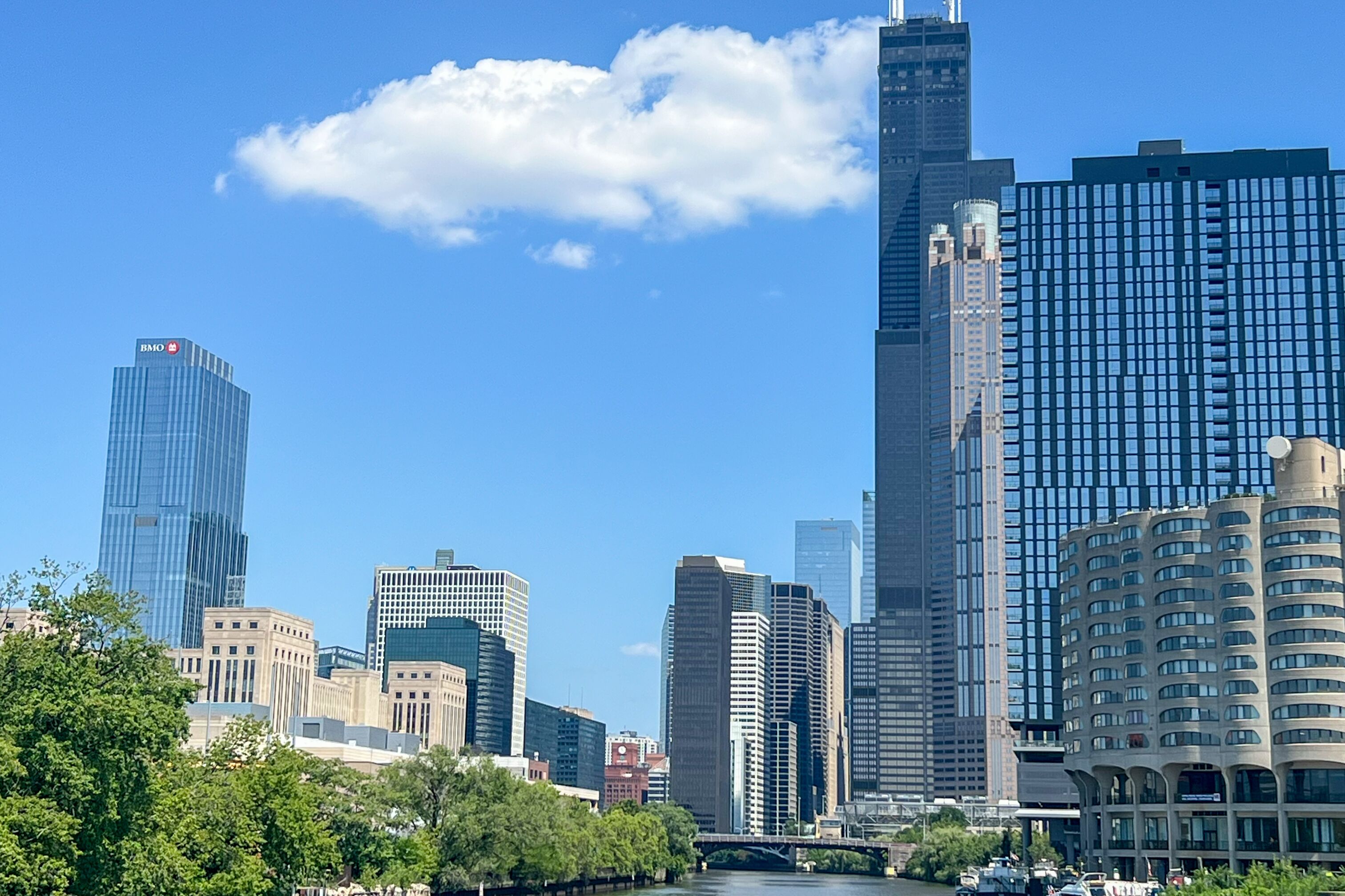 Blick auf Chicagos Skyline