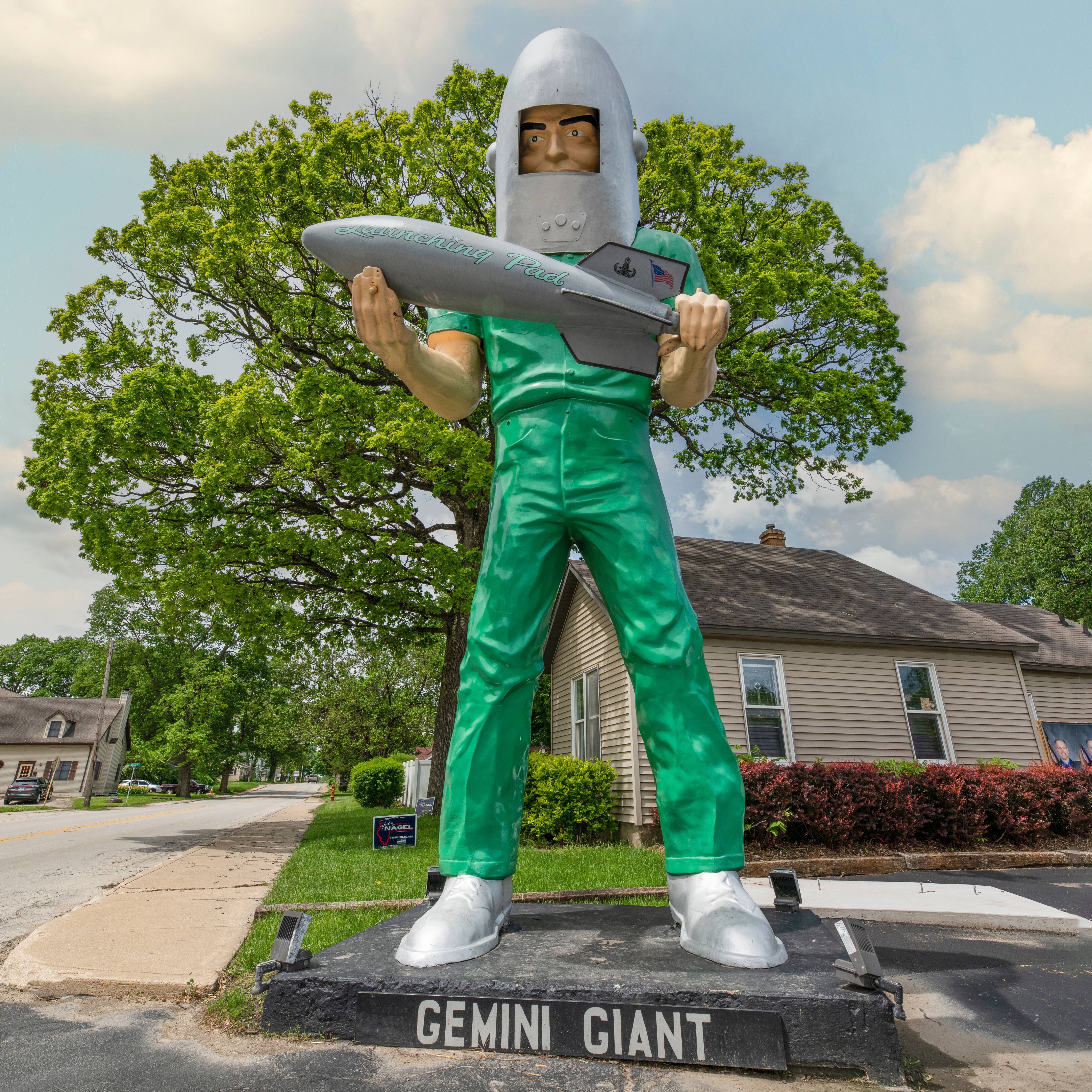 Der Gemini Giant an der Route 66 in der Stadt Wilmington