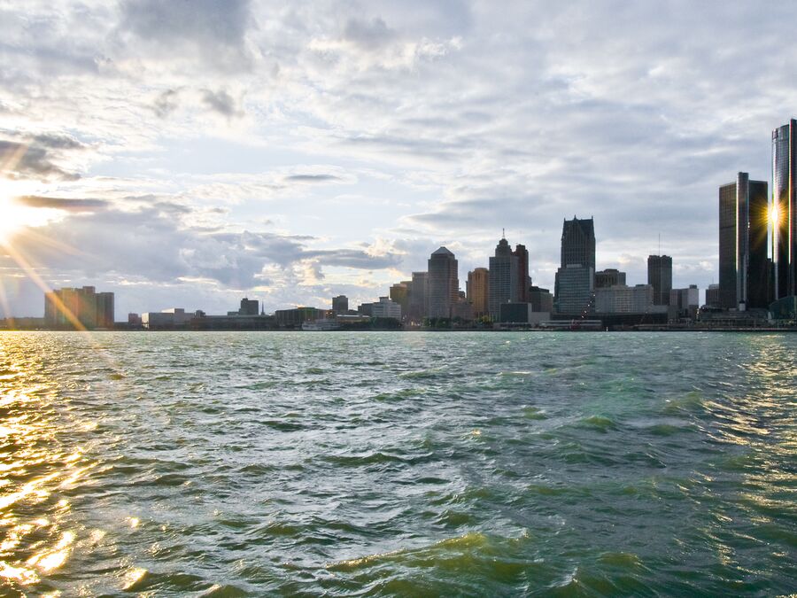 Die Skyline von Detroit