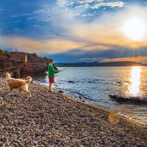 Presque Isle, Angeln am Ufer