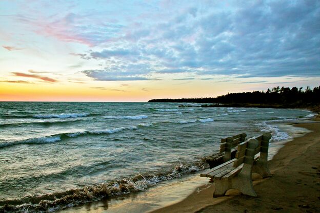 Presque Isle, BÃ¤nke am Strand