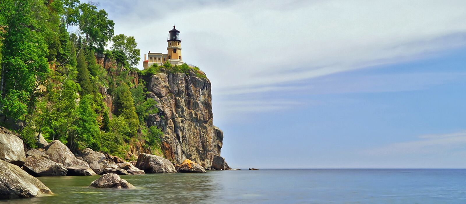 Das Split Rock Lighthouse am Nordufer des Lake Superior, Minnesota