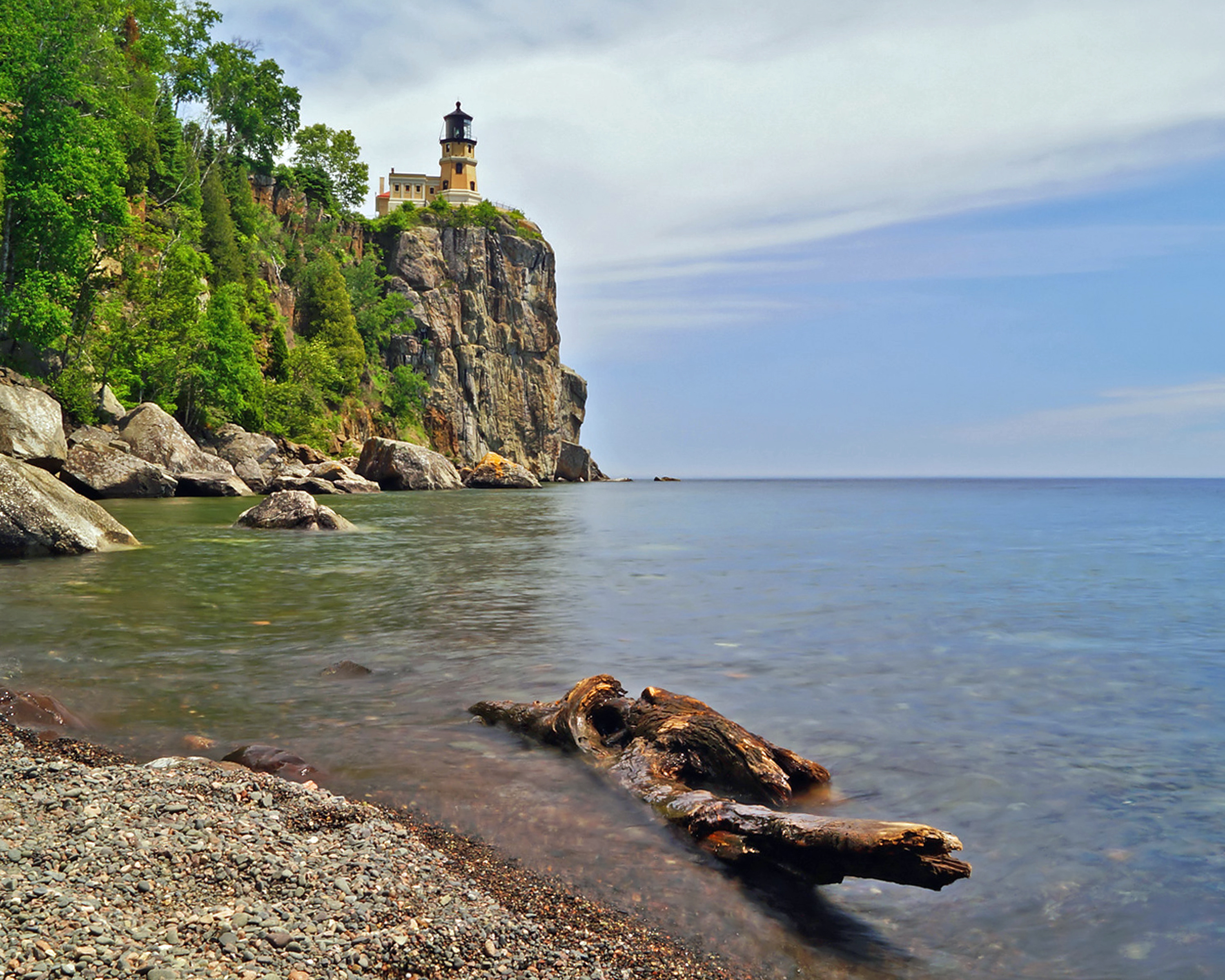 Das Split Rock Lighthouse am Nordufer des Lake Superior, Minnesota