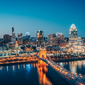 Blick auf die Skyline von Cincinnati