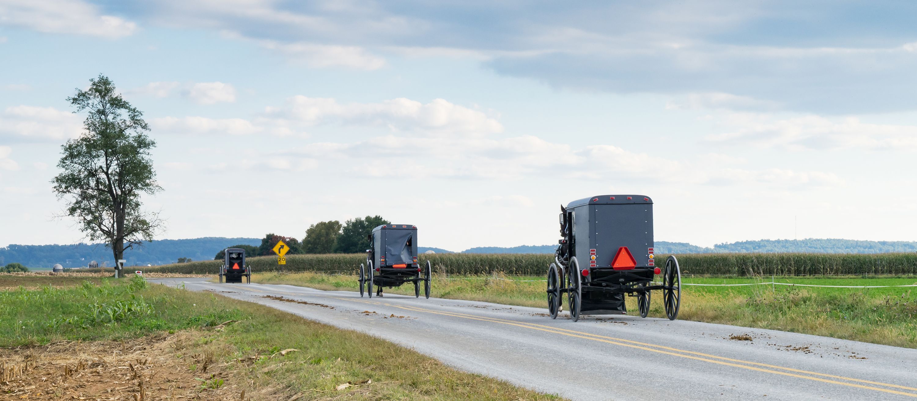Amish Pferdekutschen in Pennsylvania