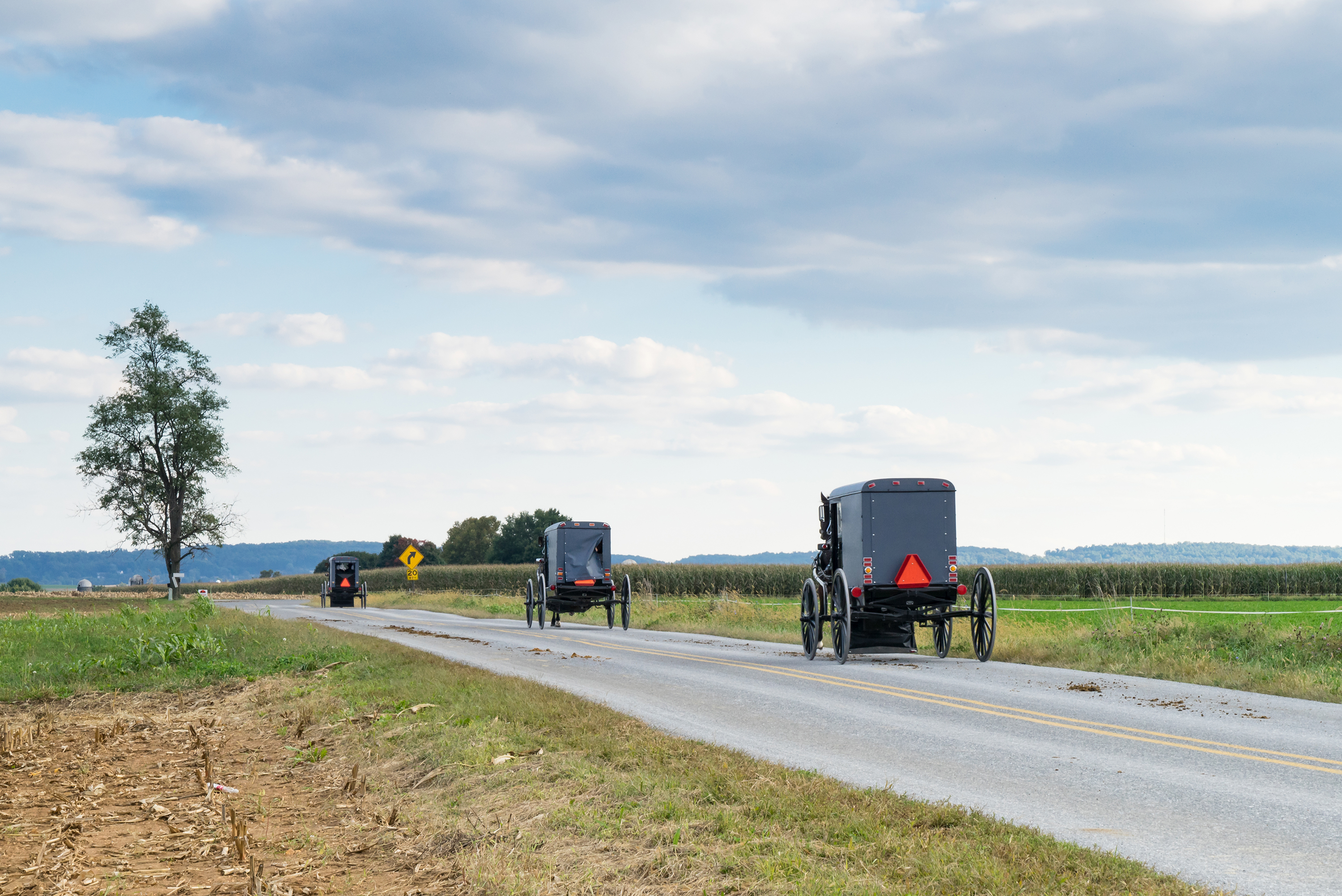 Amish Pferdekutschen in Pennsylvania
