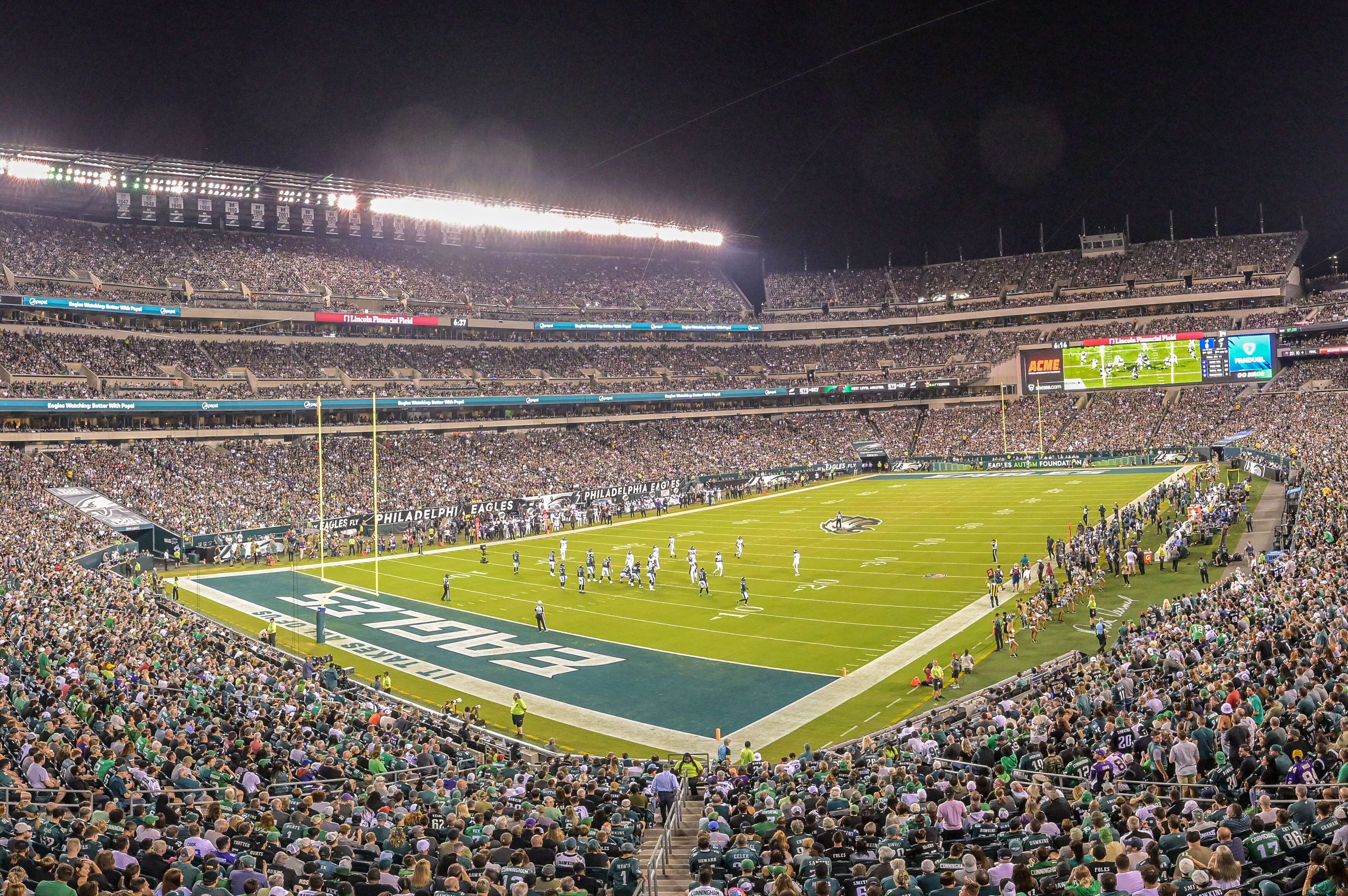 American-Football-Mannschaft Philadelphia Eagles im Stadion
