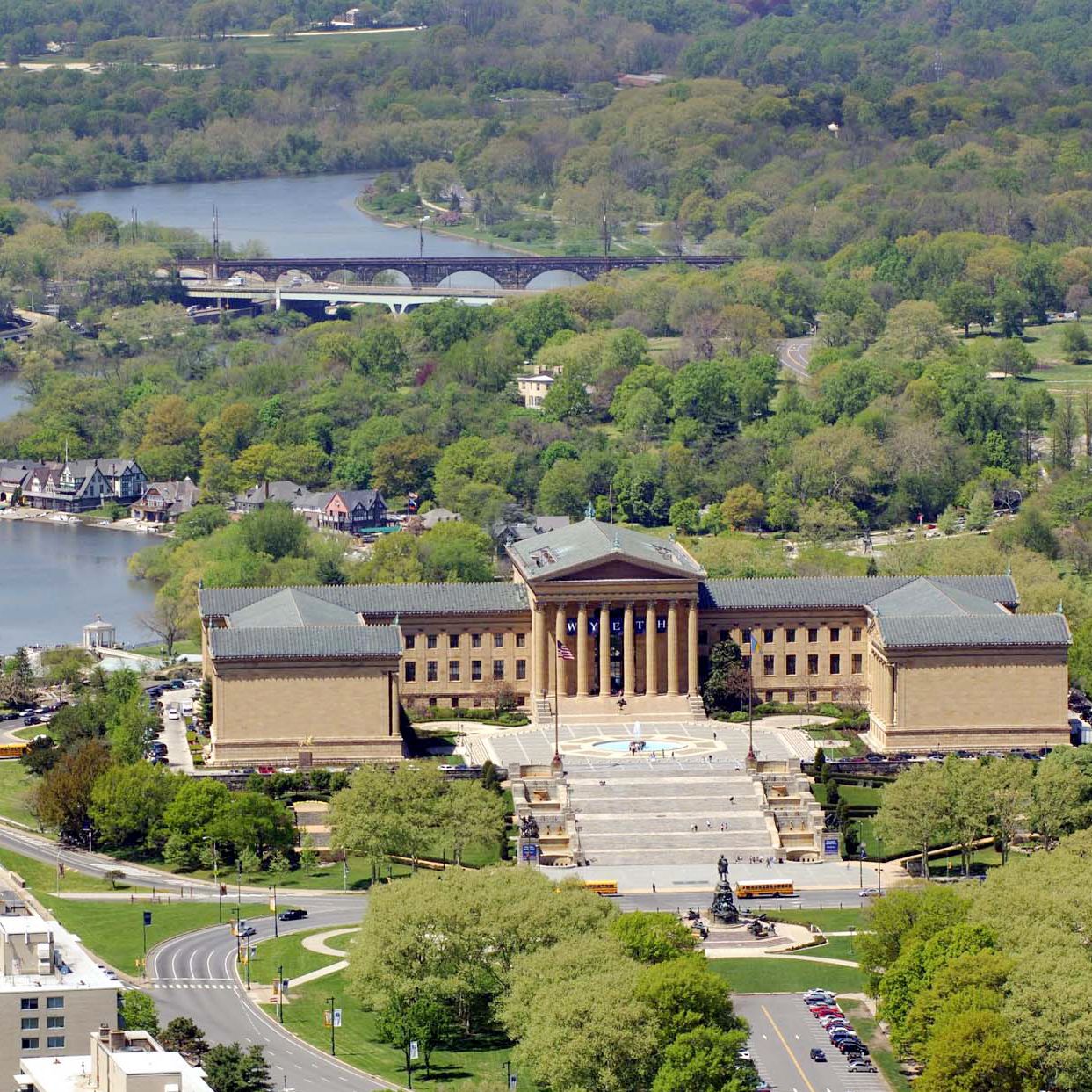 Das Museum of Art in Philadelphia aus der Vogelperspektive